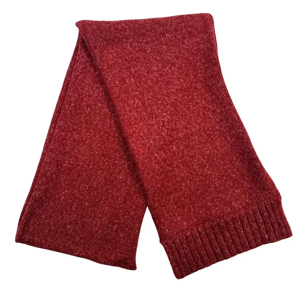 BCBG Maxazria Burgundy Red Wool Blend Knit Scarf Soft Winter 12 x 90